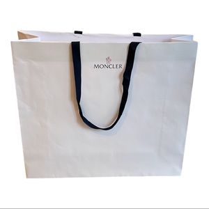 Moncler white shopping bag